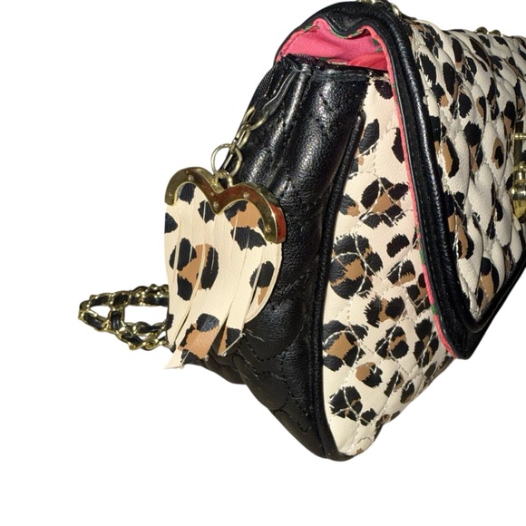 Betsey Johnson Animal Print Crossbody Bag with Gold Chain - Picture 5 of 14